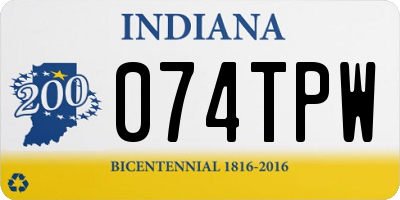 IN license plate 074TPW
