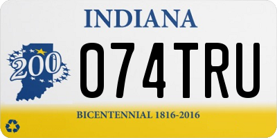 IN license plate 074TRU