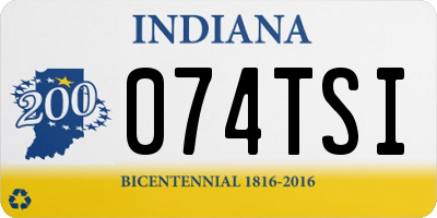 IN license plate 074TSI