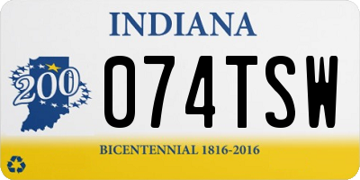 IN license plate 074TSW