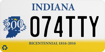 IN license plate 074TTY