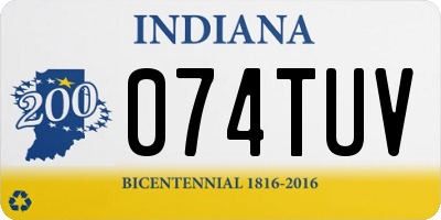 IN license plate 074TUV