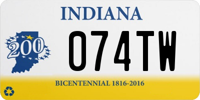 IN license plate 074TW