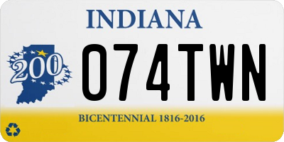 IN license plate 074TWN