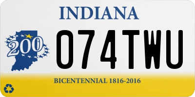 IN license plate 074TWU