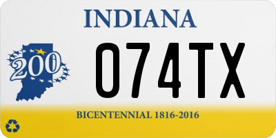 IN license plate 074TX