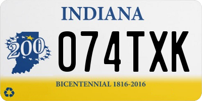IN license plate 074TXK