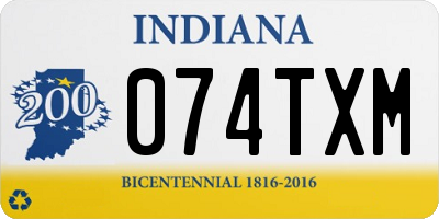 IN license plate 074TXM