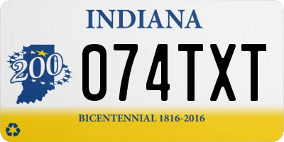 IN license plate 074TXT