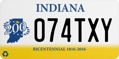 IN license plate 074TXY
