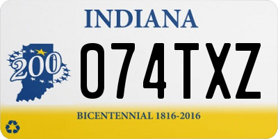 IN license plate 074TXZ