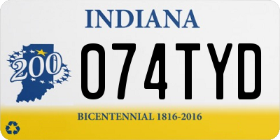 IN license plate 074TYD