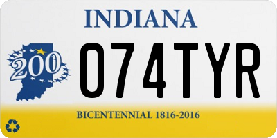 IN license plate 074TYR