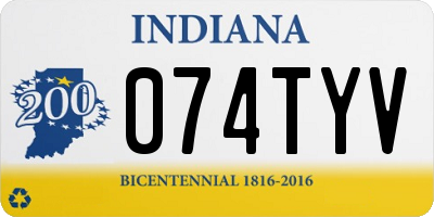 IN license plate 074TYV