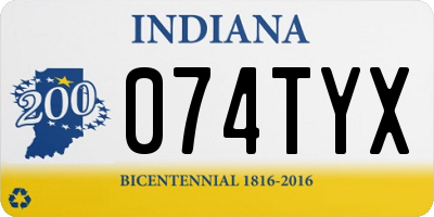 IN license plate 074TYX