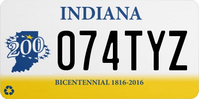 IN license plate 074TYZ