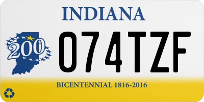IN license plate 074TZF