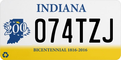 IN license plate 074TZJ