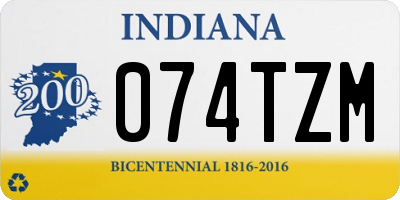 IN license plate 074TZM