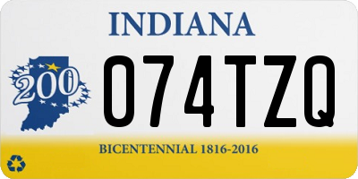 IN license plate 074TZQ