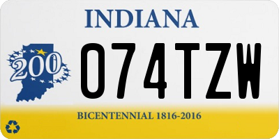 IN license plate 074TZW