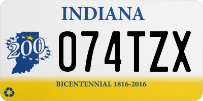 IN license plate 074TZX
