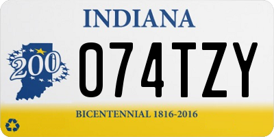 IN license plate 074TZY