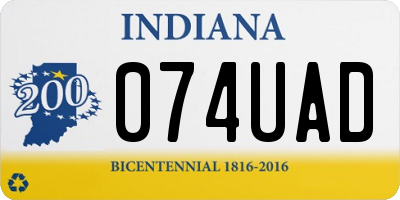 IN license plate 074UAD