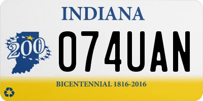 IN license plate 074UAN