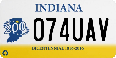 IN license plate 074UAV