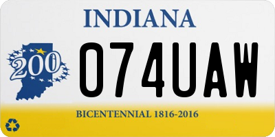 IN license plate 074UAW
