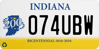 IN license plate 074UBW