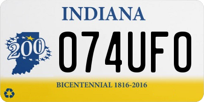 IN license plate 074UFO