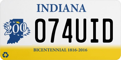 IN license plate 074UID