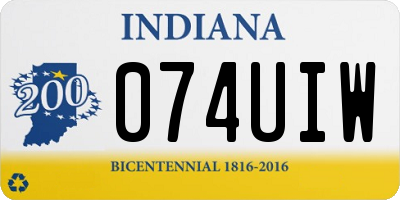 IN license plate 074UIW
