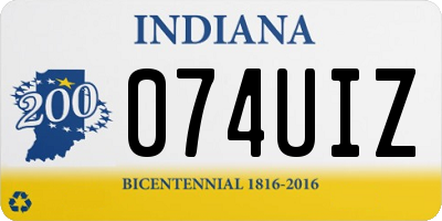 IN license plate 074UIZ