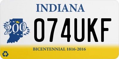 IN license plate 074UKF