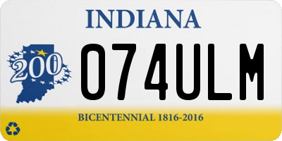 IN license plate 074ULM