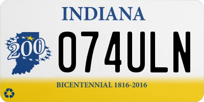 IN license plate 074ULN