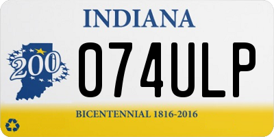 IN license plate 074ULP