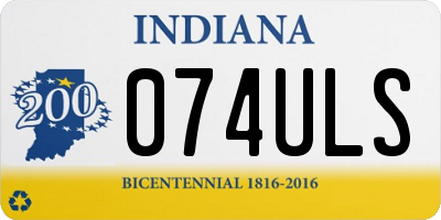 IN license plate 074ULS