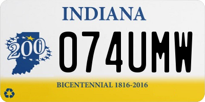 IN license plate 074UMW