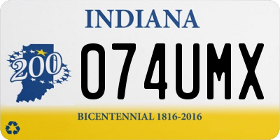 IN license plate 074UMX