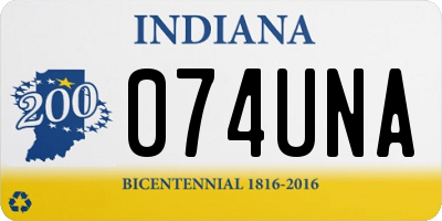 IN license plate 074UNA