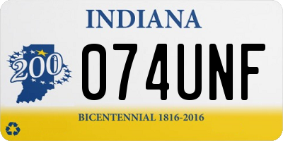 IN license plate 074UNF