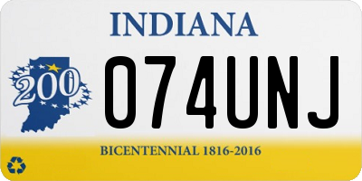 IN license plate 074UNJ