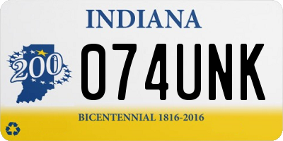 IN license plate 074UNK
