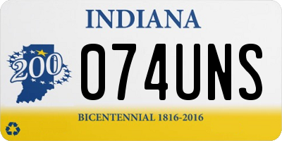 IN license plate 074UNS