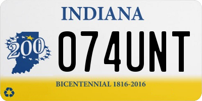 IN license plate 074UNT