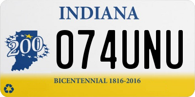 IN license plate 074UNU